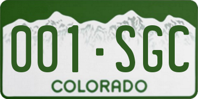 CO license plate 001SGC