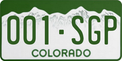 CO license plate 001SGP