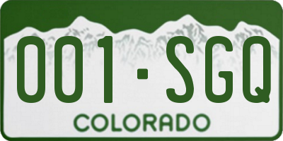 CO license plate 001SGQ