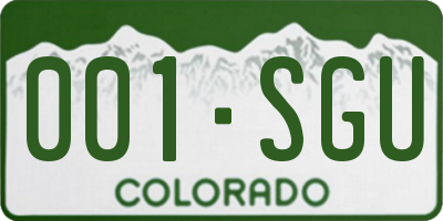 CO license plate 001SGU