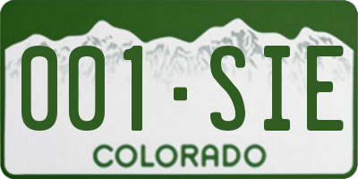 CO license plate 001SIE