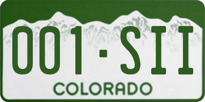 CO license plate 001SII