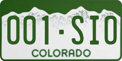 CO license plate 001SIO