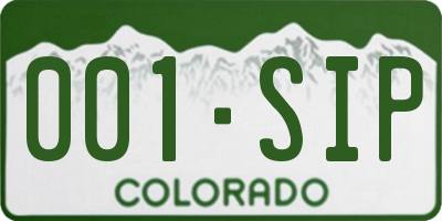 CO license plate 001SIP