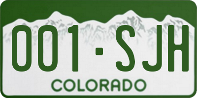 CO license plate 001SJH