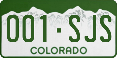 CO license plate 001SJS