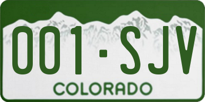CO license plate 001SJV