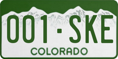 CO license plate 001SKE