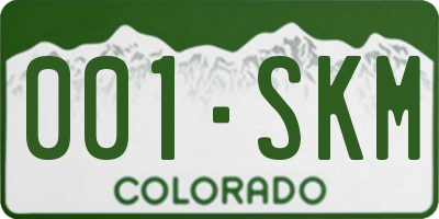 CO license plate 001SKM