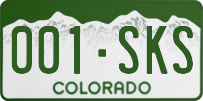 CO license plate 001SKS