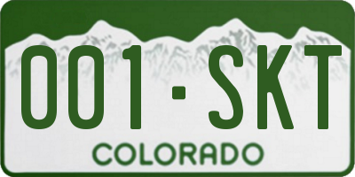 CO license plate 001SKT