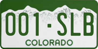 CO license plate 001SLB
