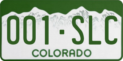 CO license plate 001SLC