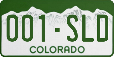 CO license plate 001SLD