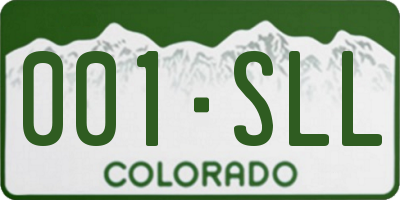 CO license plate 001SLL