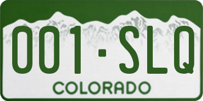 CO license plate 001SLQ