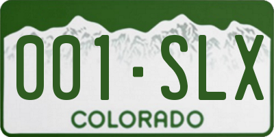 CO license plate 001SLX