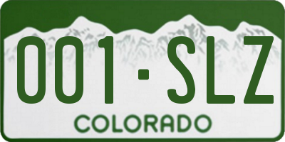 CO license plate 001SLZ