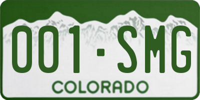 CO license plate 001SMG