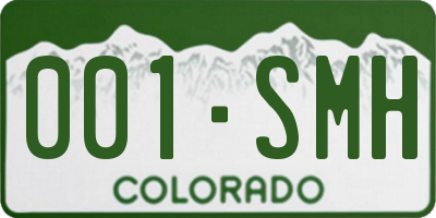 CO license plate 001SMH