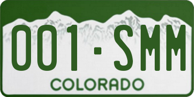 CO license plate 001SMM