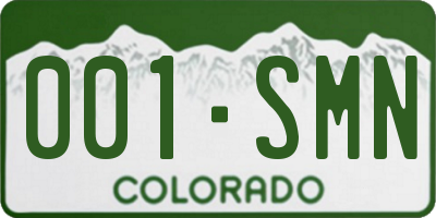 CO license plate 001SMN