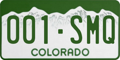 CO license plate 001SMQ