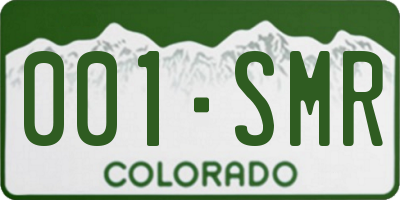 CO license plate 001SMR