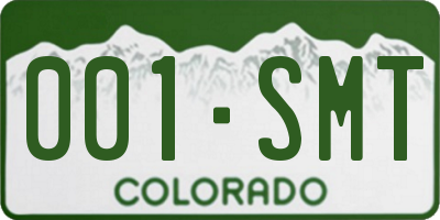 CO license plate 001SMT