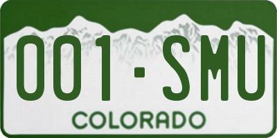 CO license plate 001SMU