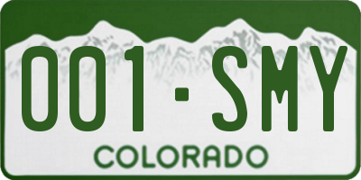 CO license plate 001SMY