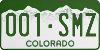 CO license plate 001SMZ