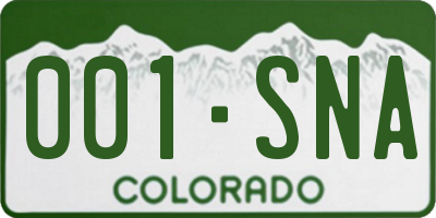 CO license plate 001SNA