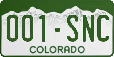 CO license plate 001SNC