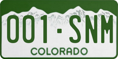 CO license plate 001SNM