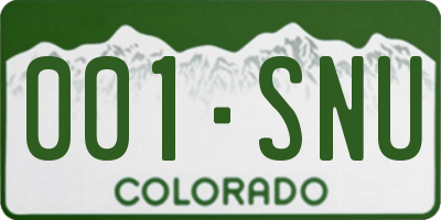 CO license plate 001SNU