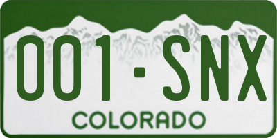 CO license plate 001SNX