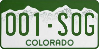 CO license plate 001SOG