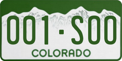 CO license plate 001SOO