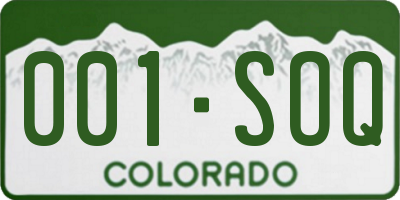 CO license plate 001SOQ