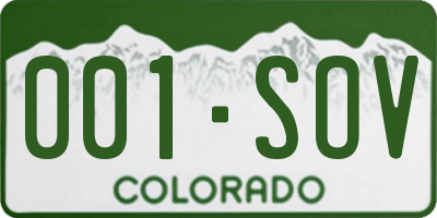 CO license plate 001SOV