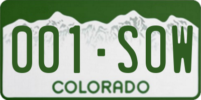 CO license plate 001SOW
