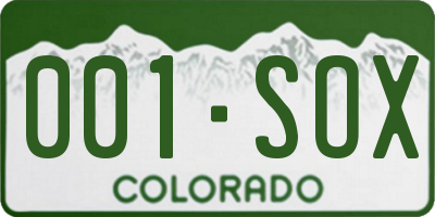 CO license plate 001SOX