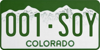 CO license plate 001SOY