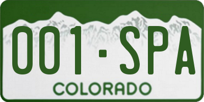 CO license plate 001SPA