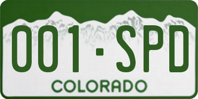 CO license plate 001SPD