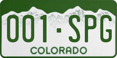 CO license plate 001SPG