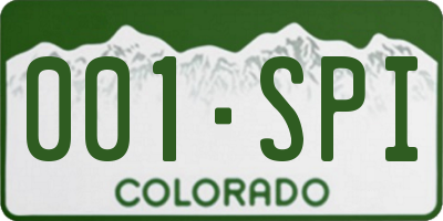 CO license plate 001SPI