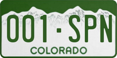 CO license plate 001SPN