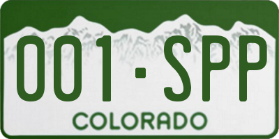 CO license plate 001SPP
